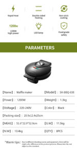 Sokany Waffle Maker BBQ-838 - Image 2