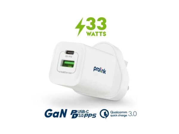 Prolink 2-port 33W wall charger