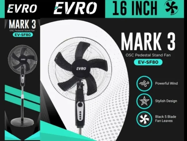 Evro Stand Fan- EVSF80