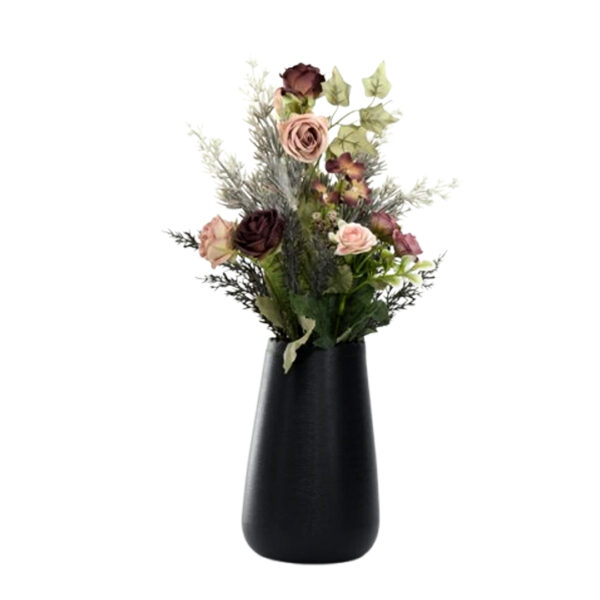 Queen’s Bud Silk Roses Vase Real Touch Fake Roses Silk Flower Arrangements Fake Flower Bouquet for Home Office Parties Gift Wedding Decoration