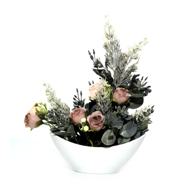 Petals of Paradise  Silk Roses Vase Real Touch, Fake Roses, Silk Flower Arrangements for Home ,Office Parties, Gift Wedding Decoration