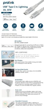 Prolink USB-C to Lightning Cable for iPhone in Sri Lanka - Buy Now!