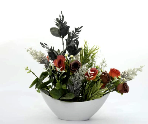 Petals of Paradise Silk Roses Vase Real Touch, Fake Roses, Silk Flower Arrangements for Home ,Office Parties, Gift Wedding Decoration