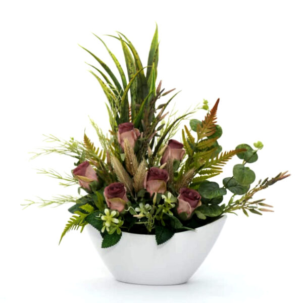 Spring Bird Silk Roses Vase Real Touch Silk Flower Arrangements for Home ,Office Parties, Gift Wedding Decoration