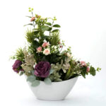 Spring Bird Silk Roses Vase Real Touch Silk Flower Arrangements for Home ,Office Parties, Gift Wedding Decoration