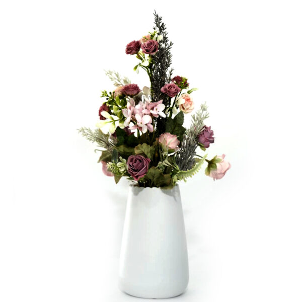 Queen's Bud Silk Roses Vase Real Touch, Fake Roses, Silk Flower Arrangements for Home ,Office Parties, Gift Wedding Decoration