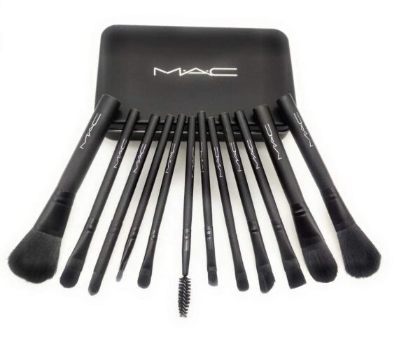 MAC- 24 Pcs Makeup Brushes set With Leather Pouch