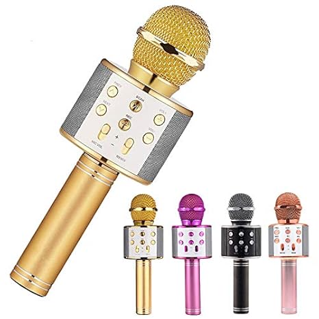 Mike Handheld Multi-Function Bluetooth Karaoke Mic with Microphone Speaker for All Smart Phones