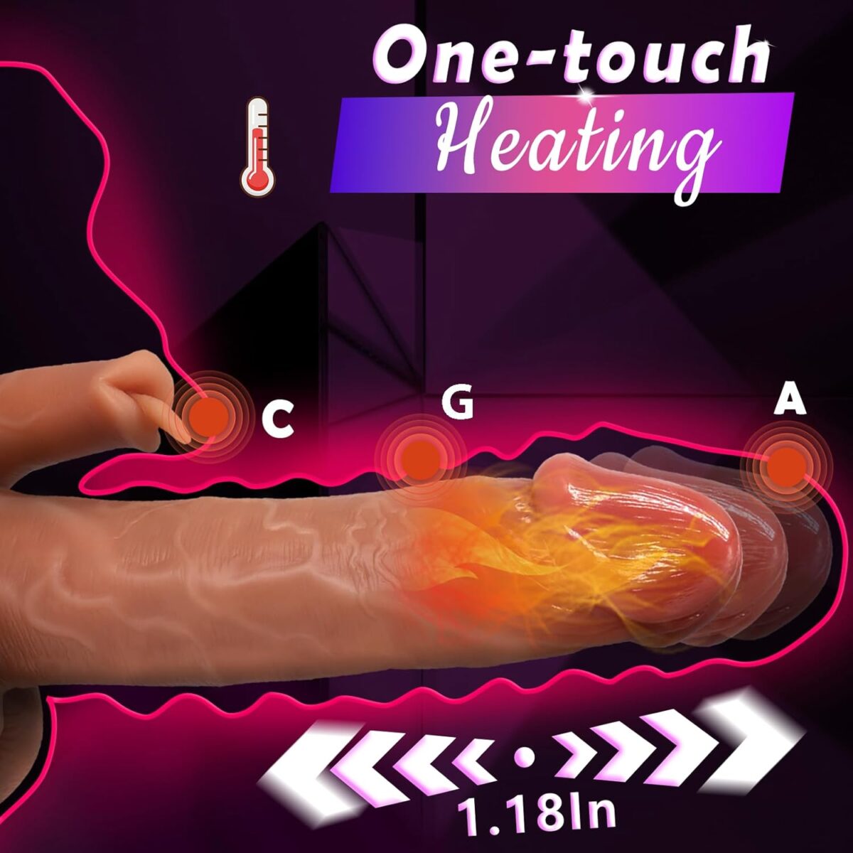 Realistic Vibrating Thrusting Dildo Vibrator Adult Sex Toy for Women - 8.5" Heating Dildo with Strong Suction Cup - SEO-friendly alt text