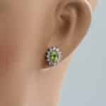 925 Silver Natural Peridot And Cubic Zirconia Womens Earring - Jewello - Earrings And Piercing - Image 2