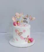 Happy Birthday Ribbon Cake For Girl