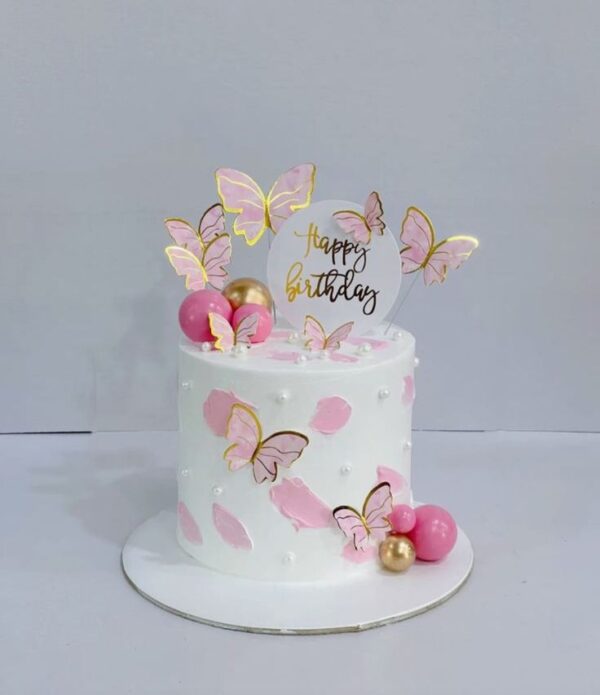 Happy Birthday Ribbon Cake For Girl