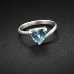 Silver Natural Blue Topaz Womens Ring - jewello - Rings - Image 2