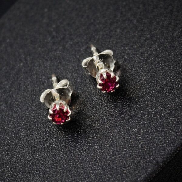 Exquisite Red Ruby Stud Earrings – Timeless Elegance in Sterling Silver