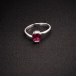 Elegant Sterling Silver Pink Gemstone Ring - Image 2