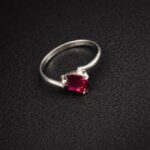 925 Silver Rdolite Garnet Mounted Womens Ring - jewello - Rings