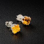 925 Silver Citrine Stone Mounted Womens Stud Earring - jewello - Earrings and Piercing - Image 2