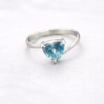 Silver Natural Blue Topaz Womens Ring - jewello - Rings - Image 3
