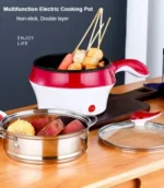 Multi-functional Electric Cooker with Non-stick Surface for Convenient Cooking in Student Dorms - Image 2
