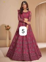 Ethereal Chain-Work Net Lehnga Choli Set with Jalar Border