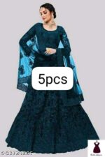 Ethereal Chain-Work Net Lehnga Choli Set with Jalar Border - Image 4